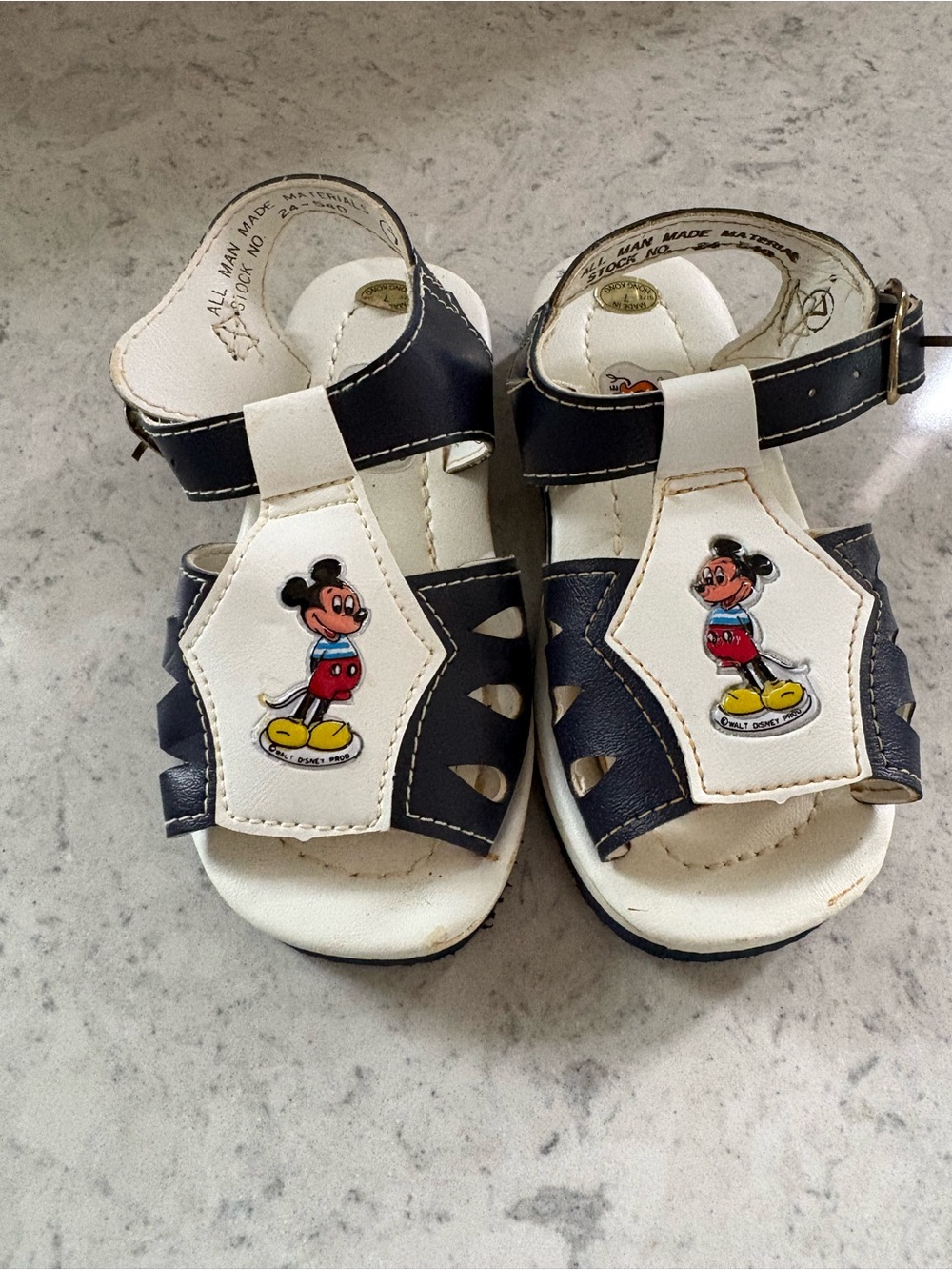 Vintage 70’s Mickey Mouse Sandals Shoes 2 Toddlers Rare Disney Pals